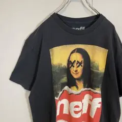 【メキシコ製、モナリザプリント】neff 古着Tシャツ黒ストリートXL半袖.