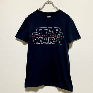 アメリカ古着　STAR WARS スターウォーズ　ロゴプリント　映画　ムービー　半袖Tシャツ　ブラック　黒　コットン　【D100】