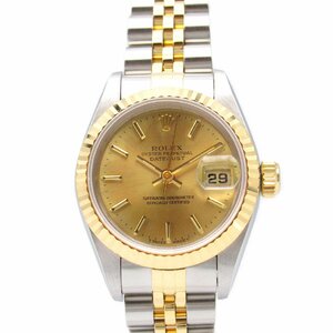 ロレックス デイトジャスト W番 ブランドオフ ROLEX K18（イエローゴールド） 腕時計 K18/SS 中古 レディース