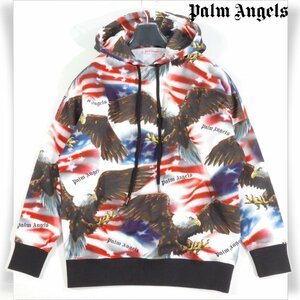 新品1円～★定価10万 PALM ANGELS パームエンジェルス イタリア製 プルオーバーパーカー XS アメリカ星条旗 オーバーサイズ 本物 ◆S1077◆