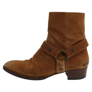 サンローランパリ Classic Wyatt Harness Suede Ring Boot クラシックワイアットハーネススウェードリングブーツ BE379755 ブラウン