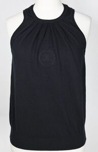 CHANEL COCO SLEEVELESS KNIT TOPS size 38 シャネル ココマーク コットン×カシミヤ ノースリーブ ニット トップス d0010