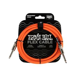 ERNIE BALL 6416 10feet（約3m） FLEX CABLE 10’ S/S オレンジ アーニーボール シールド ギター用ケーブル