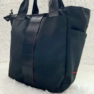 極美品◎BRIEFING ブリーフィング トートバッグ 肩掛け 大容量 A4収納可 PC収納 メンズ ビジネス USA製 ブラック 黒 