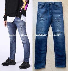 定価46,200円 DIESEL JOGG JEANS “THOMMER CB-NE” 084PE_STRETCH スウェット カット&リペア デニム パンツ 28 ディーゼル