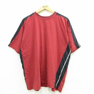 XL/古着 リー Lee 半袖 ビンテージ Tシャツ メンズ 90s 無地 大きいサイズ コットン クルーネック エンジ他 23jul12 中古