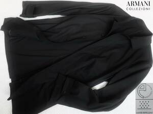 新品★ARMANI COLLEZIONI★アルマーニ★大きいサイズ★ブラック ストレッチ ステンカラー コート★撥水 黒 XXL (56)☆216