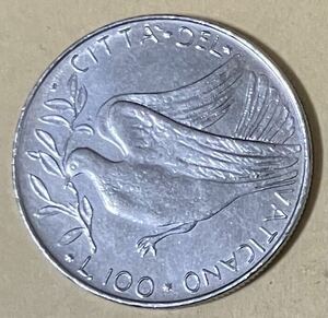 バチカン　100リラ　外国コイン　アンティーク　古銭　外国銭　バチカン市国　バチカンコイン　