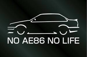 AE86 カローラレビン 2ドア NO AE86 NO LIFE ステッカー (L) (Lサイズ)横20cm レビン 前期 後期 切り文字ステッカー シール