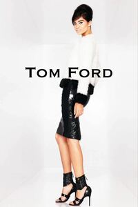 2013.14 SS 正規美品■Tom ford/トム・フォード ファージャケット/ブルゾン フェザー・シルク ’ランウェイ着用 グラフィティー S