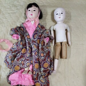 日本人形 女の子 市松人形　二体　花月齋　作家物　52cm　50cm