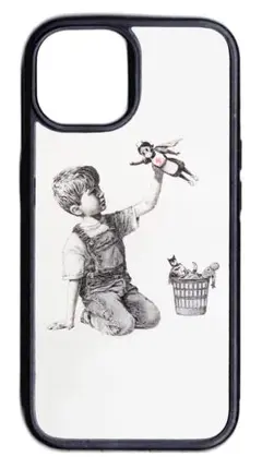 3-バンクシー（Banksy)　iPhone14 ケース　アイフォンケース
