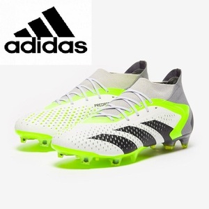 ・スピード発送 adidas PREDATOR ACCURACY.1 FG サッカースパイク GZ0035(フットウェアホワイト/コアブラック/ルシッドレモン)２５．５CM