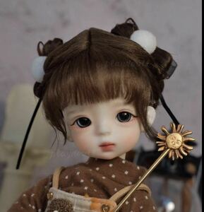 ドール ウィッグ BJD 人形 1/4 MSD 編み込み ブラウン