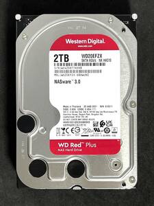 【送料無料】★ 2TB ★　WD Red Plus / WD20EFZX　【使用時間：7765ｈ】 2021年製　良品　Western Digital RED Plus　3.5インチ内蔵HDD　