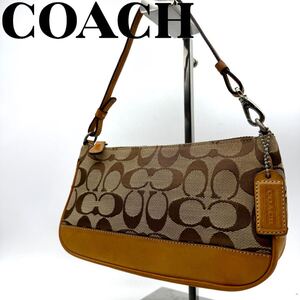 ☆★1円スタート★☆【COACH】コーチ アクセサリーポーチ ハンドバッグ 6094 ミニバッグ シグネチャー