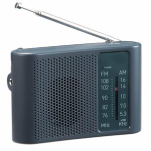 ワイドFM/AMラジオ スピーカー付き クリアな音質 電波障害/自然災害に強い 送料無料/定形外 S◇ WIDEラジオ:グレー