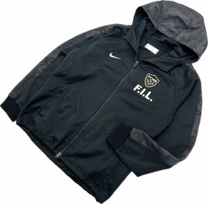 NIKE ☆ fragment design ☆ FCRB 迷彩 切替え ブラック ナイロン ジップアップ パーカー L ナイキ ソフネット フラグメントデザイン■BM77