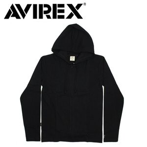 AVIREX (アヴィレックス) DAILY RIB ZIP PARKA デイリー 長袖 リブ ジップパーカー 783-5230008 09-Black-L