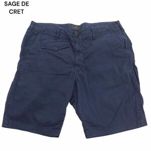 SAGE DE CRET サージュデクレ 春夏 ストレッチ★ ハーフ ショート パンツ Sz.L　メンズ ネイビー　C4B01947_4#P