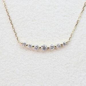 アガット ダイヤ K18 0.20ct ライン ネックレス/24-3034S