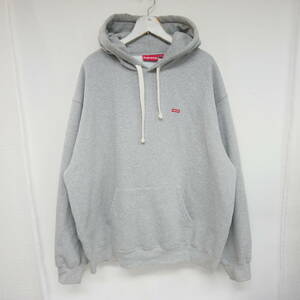 【1円】良好 国内正規 Supreme 23AW 23FW Small Box Drawcord Hooded Sweatshirt スモールボックス ドローコードパーカー Heather Grey XL