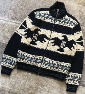 圧巻のサンダーバード柄 希少 ウルグアイ製 ★ Polo by Ralph Lauren ★ ラルフローレン カウチン ニットジャケット カーディガン ブルゾン