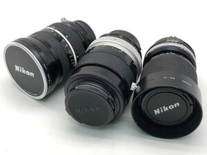 Nikon Zoom-NIKKOR 28-45mm 1:4.5 / 35-105ｍｍ / Q Auto 1:2.8 135mm 一眼レフカメラ用 レンズ 3点 まとめ ジャンク 中古【UW010334】●