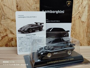 ■京商 1/64 ランボルギーニ 3 カウンタック LP500R 黒 ブラック 金ホイール 即決