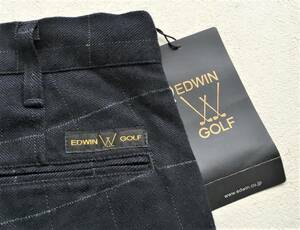 ◆EDWIN GOLF◆エドウィンゴルフ◆チェックパンツ◆XL◆88㎝◆ネイビー系