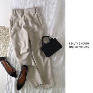 1.4万☆ユナイテッドアローズ/BEAUTY & YOUTH☆ウール混 ダブルクロス スリムパンツ Sサイズ 日本製☆M-B 0013