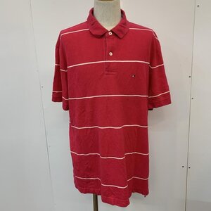 TOMMY HILFIGER XL トミーヒルフィガー ポロシャツ 半袖 ボーダー ワンポイント Polo Shirt 10025704