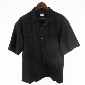 ショット SCHOTT キューバシャツ 半袖 CUBA SHIRT 刺繍 782-3123019 黒 ブラック 2XL トップス メンズ