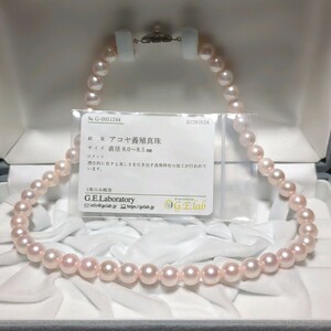 【大珠】ソーティング付 アコヤ真珠 8.0-8.5mm 42cm ホワイト ネックレス 本真珠 アクセサリー SILVER pearl あこや パール