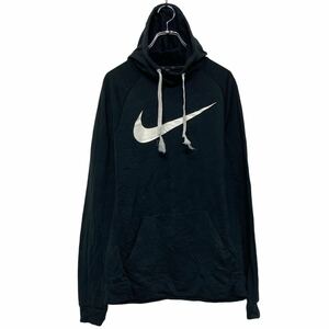 NIKE プリント スウェット パーカー ナイキ S ブラック プルオーバー 古着卸 アメリカ仕入 a609-6266