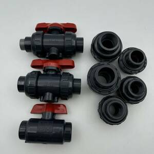 【８個まとめ】PVC BALL VALVE ボールバルブ ソケット式 各種ボールバルブ 塩ビ管