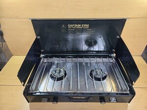 CAPTAIN STAG　キャプテンスタッグ　GAS TWO BURNER RANGE キャンプ　BBQ ジャンク品