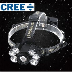 超強力 7灯 CREE 充電式LEDヘッドライト 12000lm 懐中電灯 5段階点灯 SOSの効能防水 アウトドア レジャー キャンプ 釣り H39