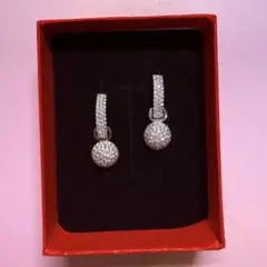 【SWAROVSKI】 ポールドロップ ピアス