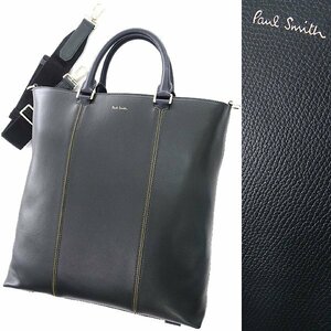 新品 3.9万 ポールスミス シュリンク レザー 2WAY トートバッグ 深緑 【K23604】 Paul Smith ブリーフケース ショルダー バッグ