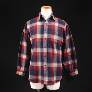 USA製 ビンテージ 70s PENDLETON ペンドルトン 長袖チェック ウールシャツ Mサイズ