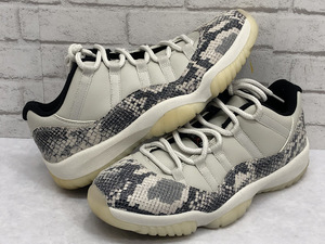 858【1円～】NIKE ナイキ Air Jordan 11 Low Snakeskin Light Bone CD6846-002 スニーカー 28.0cm エアジョーダン AJ11