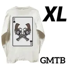 新品 GMTB ロングTシャツ ロンT 白 ピストル トランプ LL XL