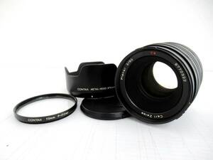 【CARL ZEISS/CONTAX】巳⑤121//美品 Planar 2/80T＊ CONTAX645用レンズ/フィルター、メタルフード付/★AO