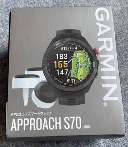 【中古超美品　送料無料】ガーミン Garmin(ガーミン) Approach(アプローチ) S70 47mm[Black] GPSナビ 保護カバーと保護フィルム取付済