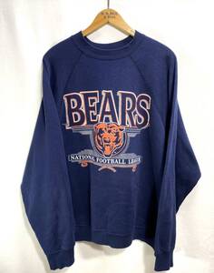 ■ 90s 90年代 ビンテージ USA製 Jostens NFL BEARS ベアーズ ロゴイラスト スウェット トレーナー 2XLarge アメフト ネイビー ■