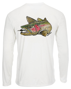 SIMMS シムス SOLAR TECH TEE LS RAINBOW TROUT WHITE US-L