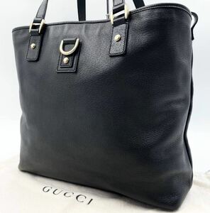 1円【美品・定価約22万】GUCCI グッチ トートバッグ ハンド アビー ビジネスバッグ レザー 本革 ブラック 黒 A4◎ 大容量 肩掛け◎ メンズ