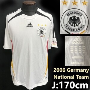 希少品★adidas★2006/サッカー/ドイツ代表/レプリカユニフォーム/半袖Tシャツ【170cm/白×黒】Germany National Team/Tops/Shirts◆pBH816