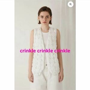 crinkle crinkle crinkle クリンクルクリンクルクリンクル ジレ ベスト ホワイト スピックアンドスパン spick and span 